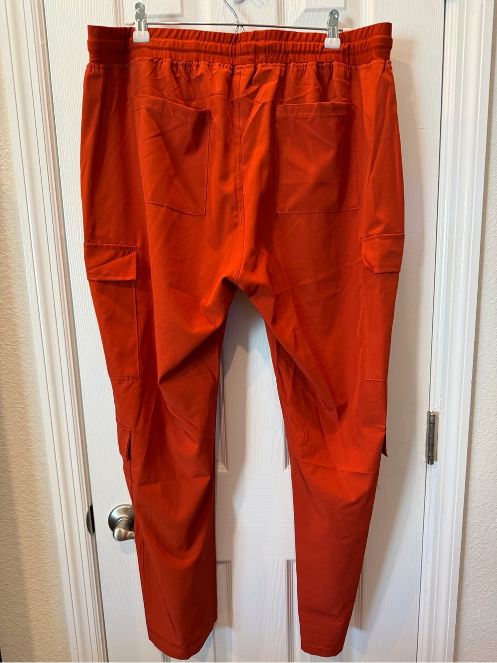 Women's Cargo scrub Pants with Drawstring Waist - Orange - Picture 2 of 3